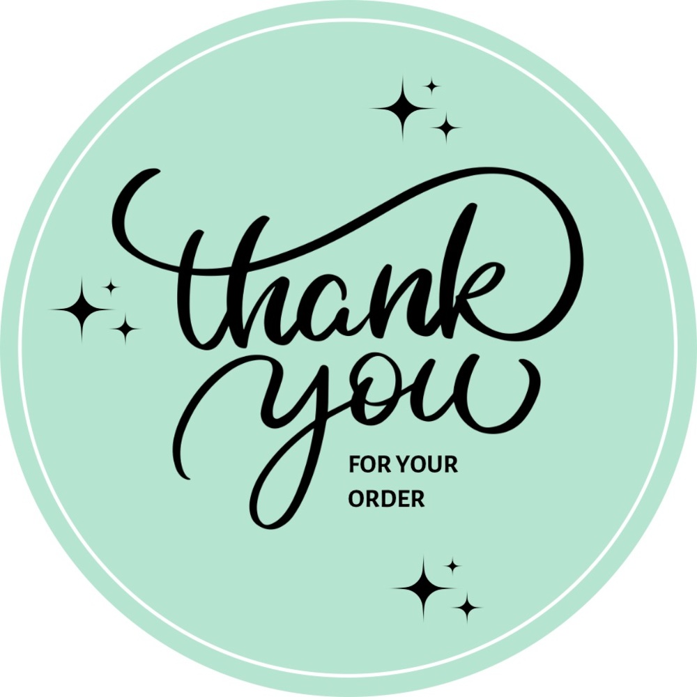 50 Count (Per Set) Green Thank You Sticker Labels